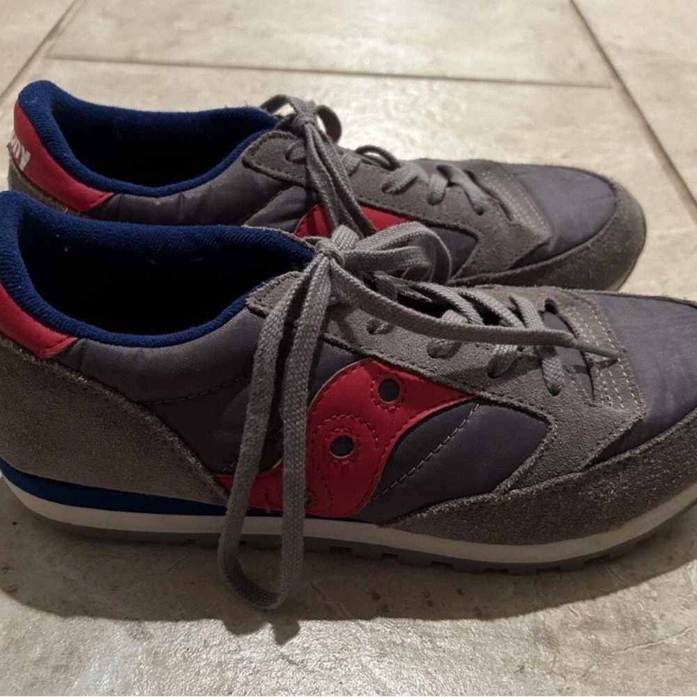 Saucony Jazz Originals SK259608Y Women’s Shoes Size 6 M Grey/Blue/Red